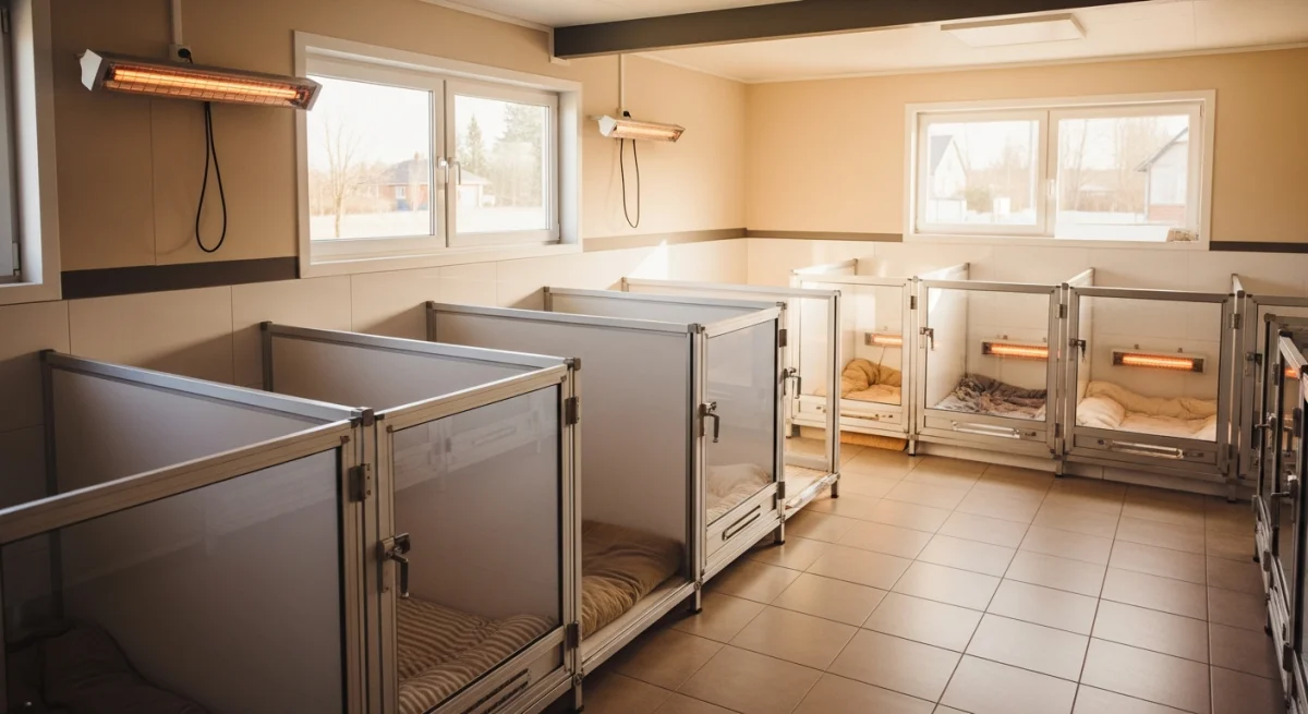 Installations intérieures de l'élevage de Porcelaine