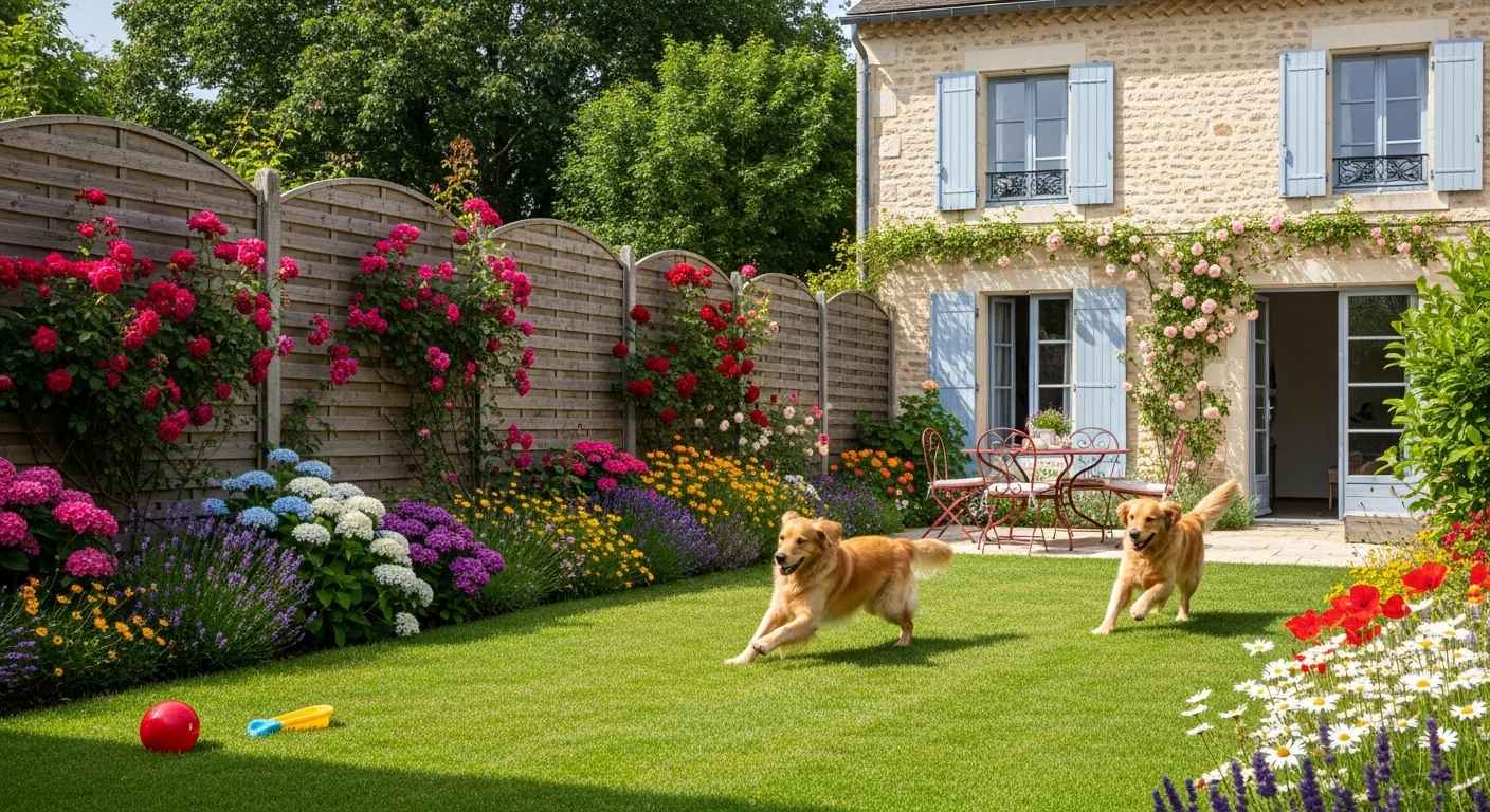 Installations extérieures de l'élevage de Retriever À Poil Plat