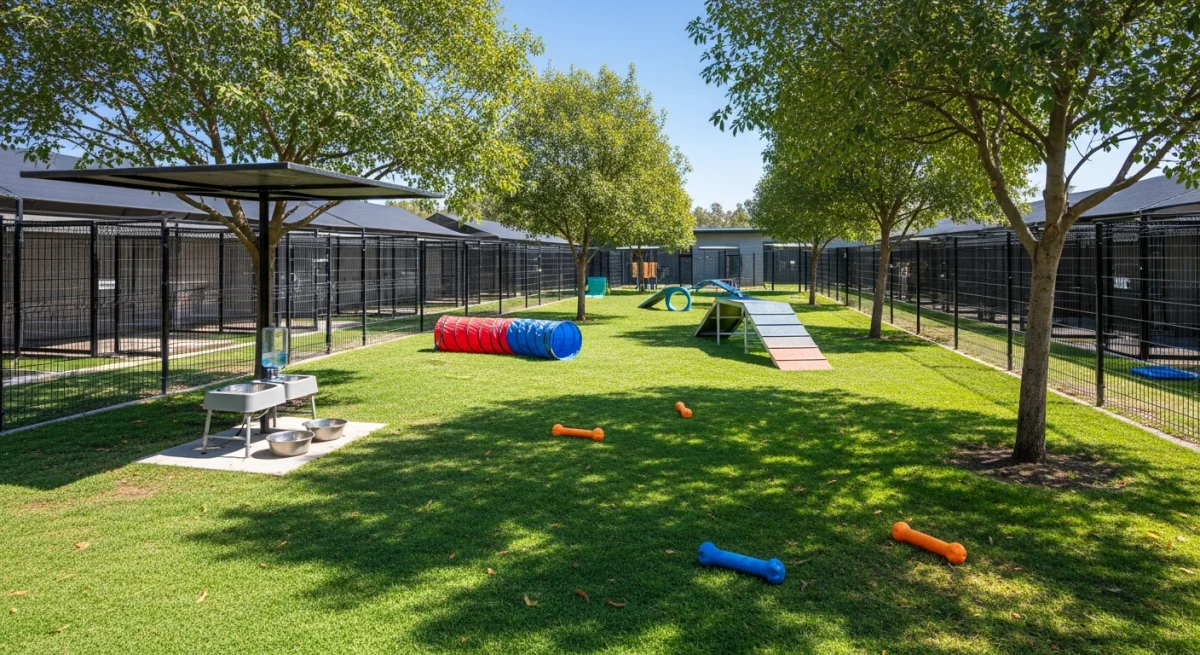 Installations extérieures de l'élevage de Rhodesian Ridgeback