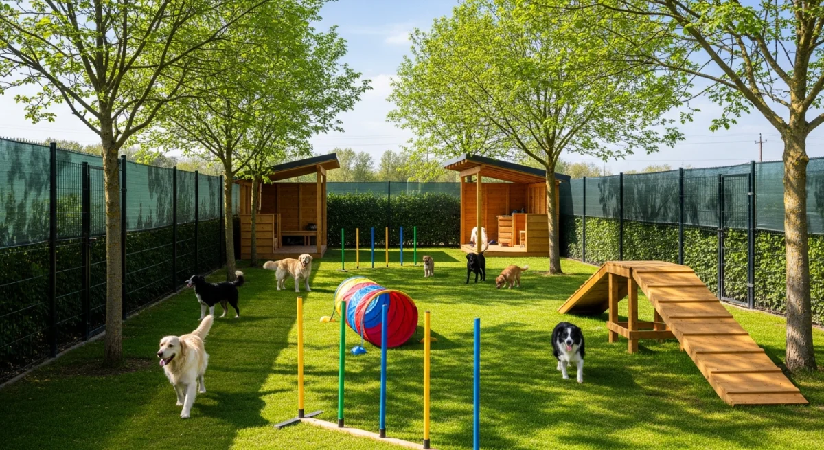 Installations extérieures de l'élevage de Rottweiler