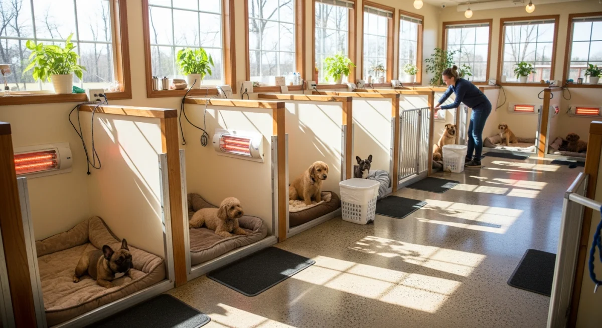 Installations intérieures de l'élevage de Saluki