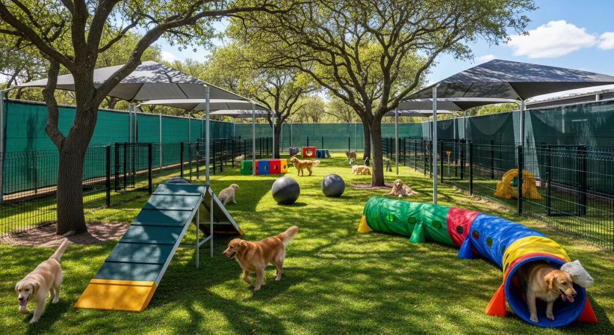 Installations extérieures de l'élevage de Schapendoes