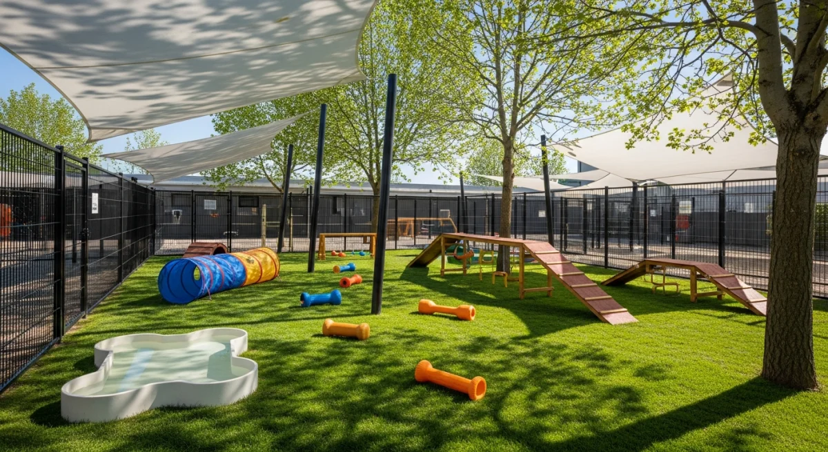 Installations extérieures de l'élevage de Schnauzer Moyen