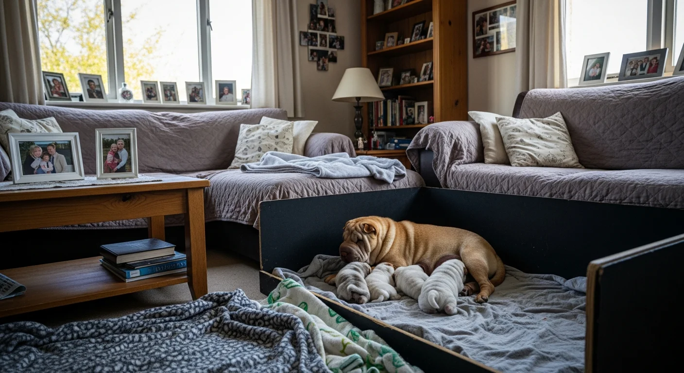Installations intérieures de l'élevage de Shar Pei