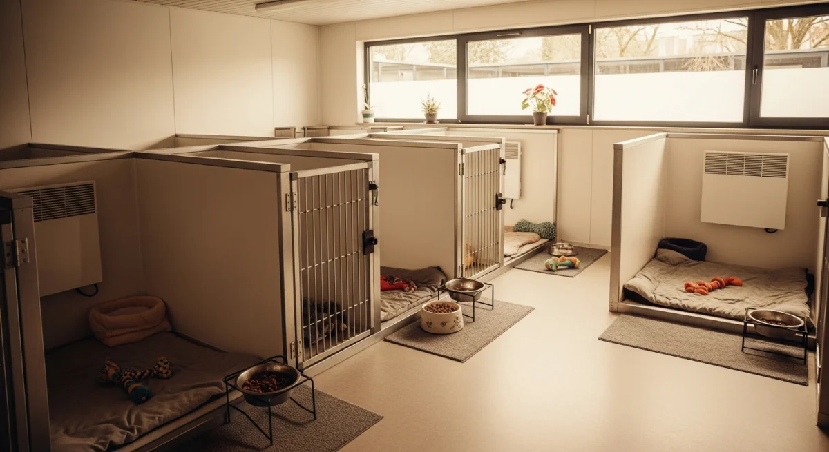 Installations intérieures de l'élevage de Shetland