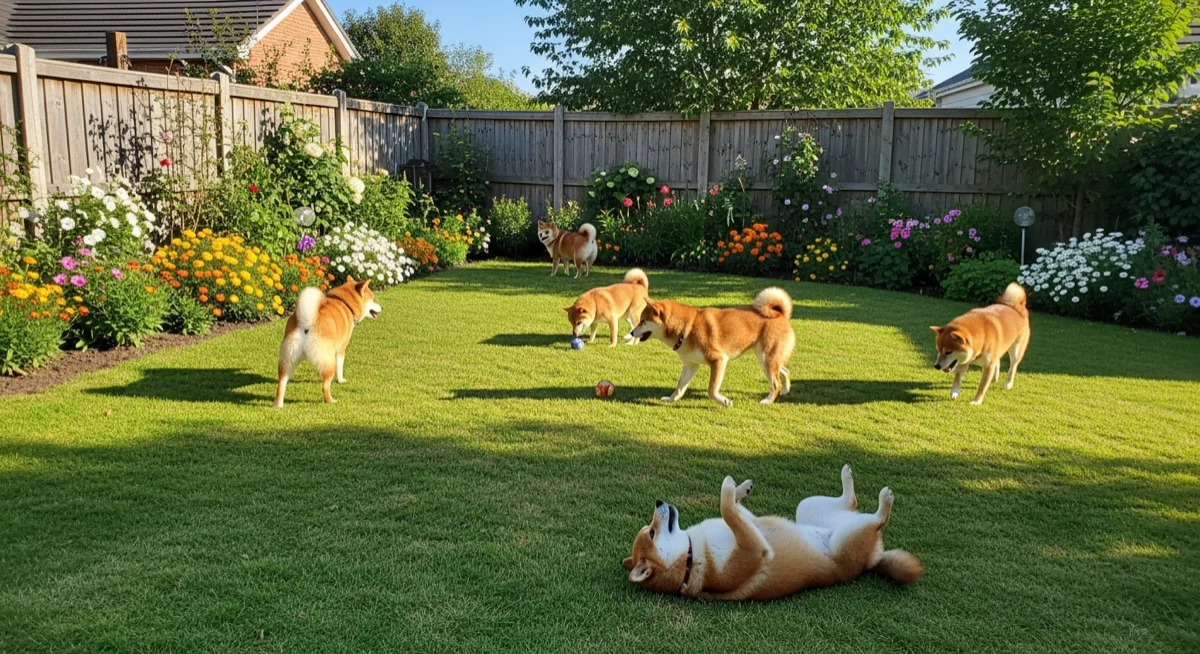 Installations extérieures de l'élevage de Shiba Inu