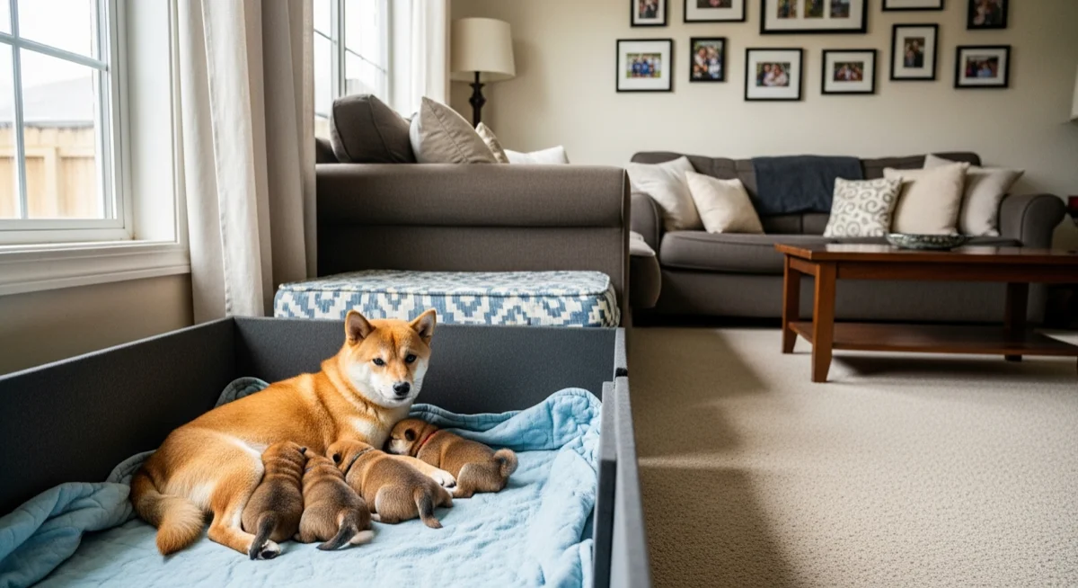 Installations intérieures de l'élevage de Shiba Inu