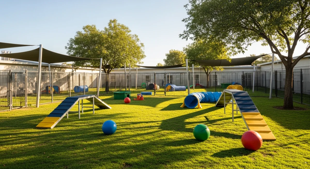 Installations extérieures de l'élevage de Shikoku