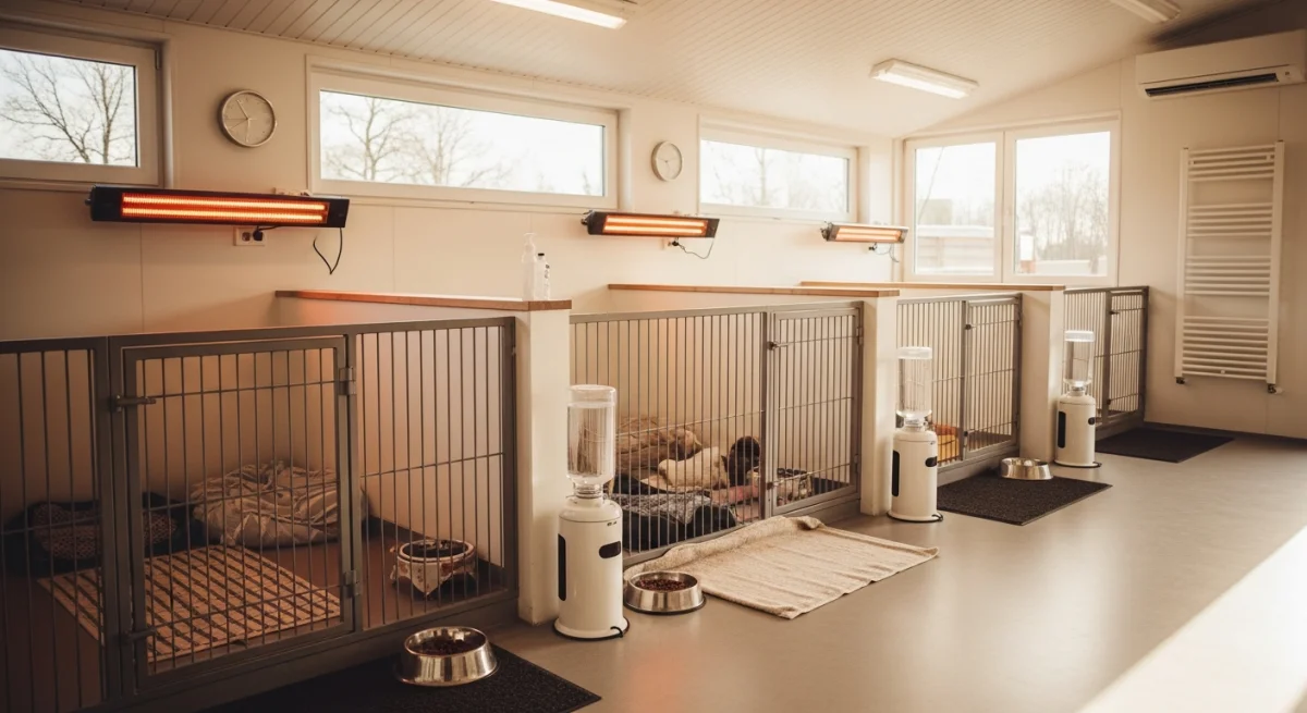 Installations intérieures de l'élevage de Spitz Japonais