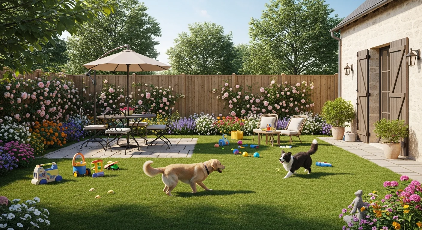 Installations extérieures de l'élevage de Staffordshire Américain