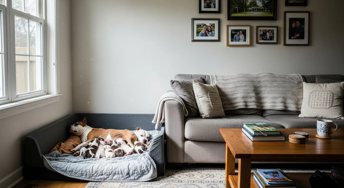 Installations intérieures de l'élevage de Staffordshire Américain