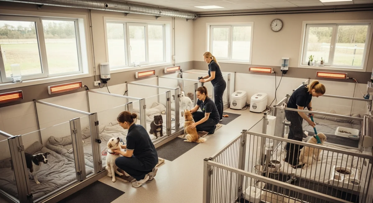 Installations intérieures de l'élevage de Staffordshire Bull Terrier