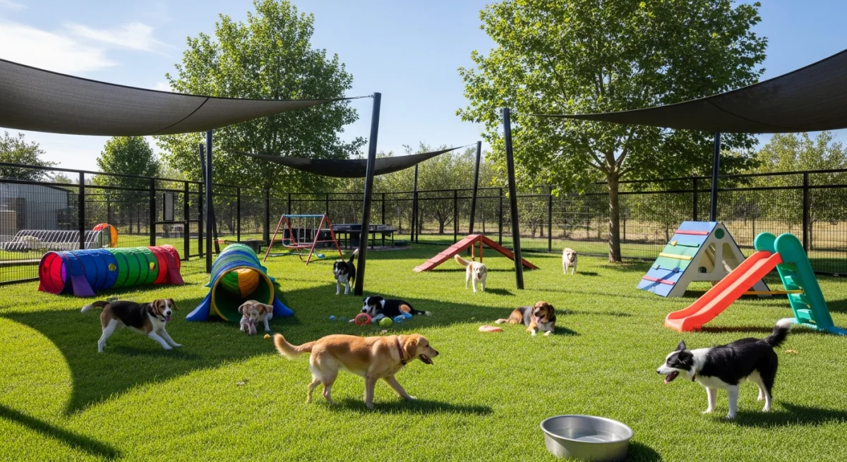 Installations extérieures de l'élevage de Terrier Reverend Russell