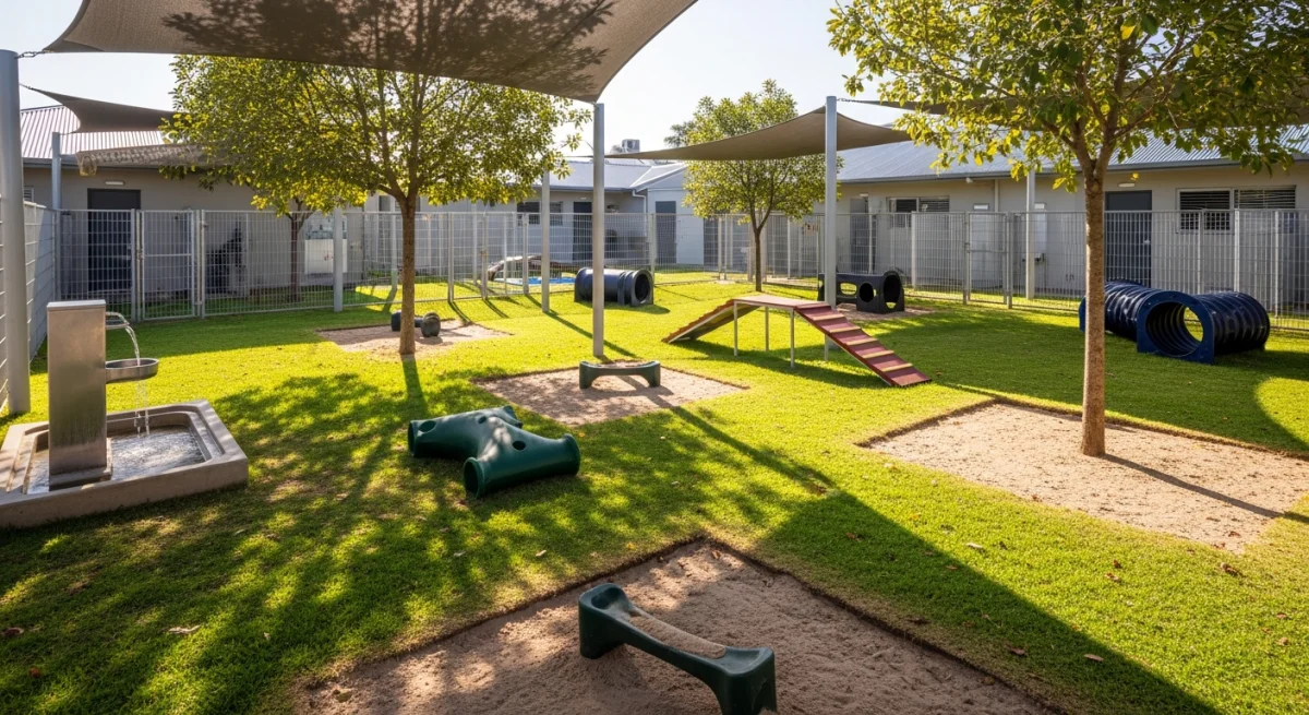 Installations extérieures de l'élevage de Welsh Springer Spaniel