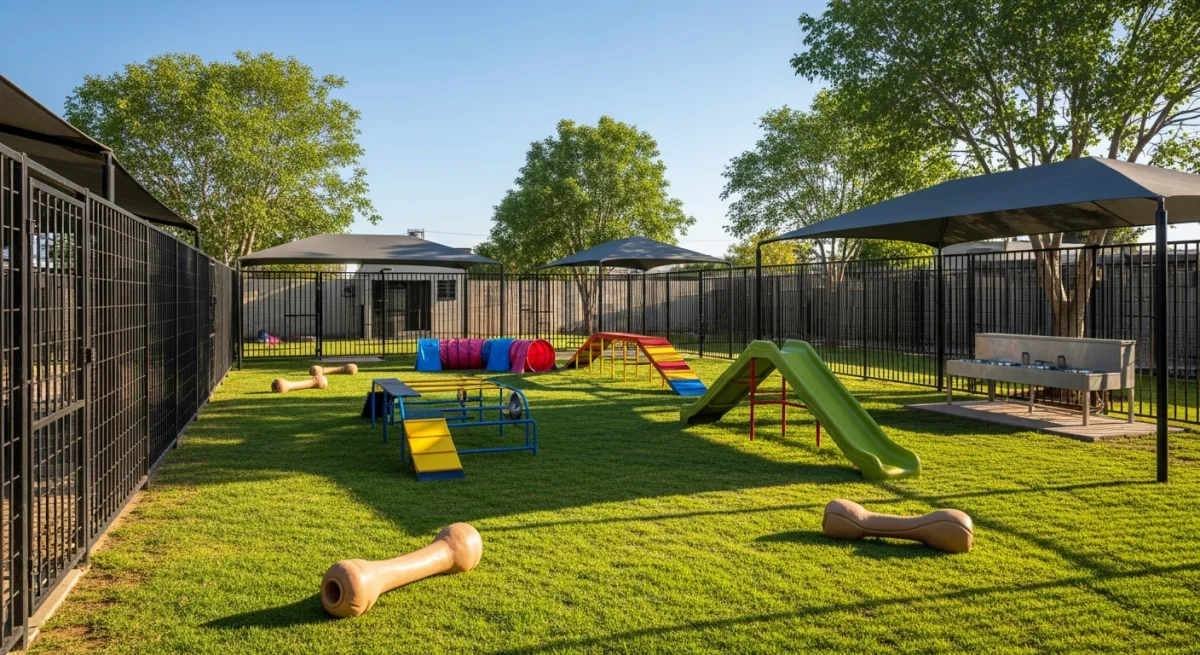 Installations extérieures de l'élevage de Welsh Terrier