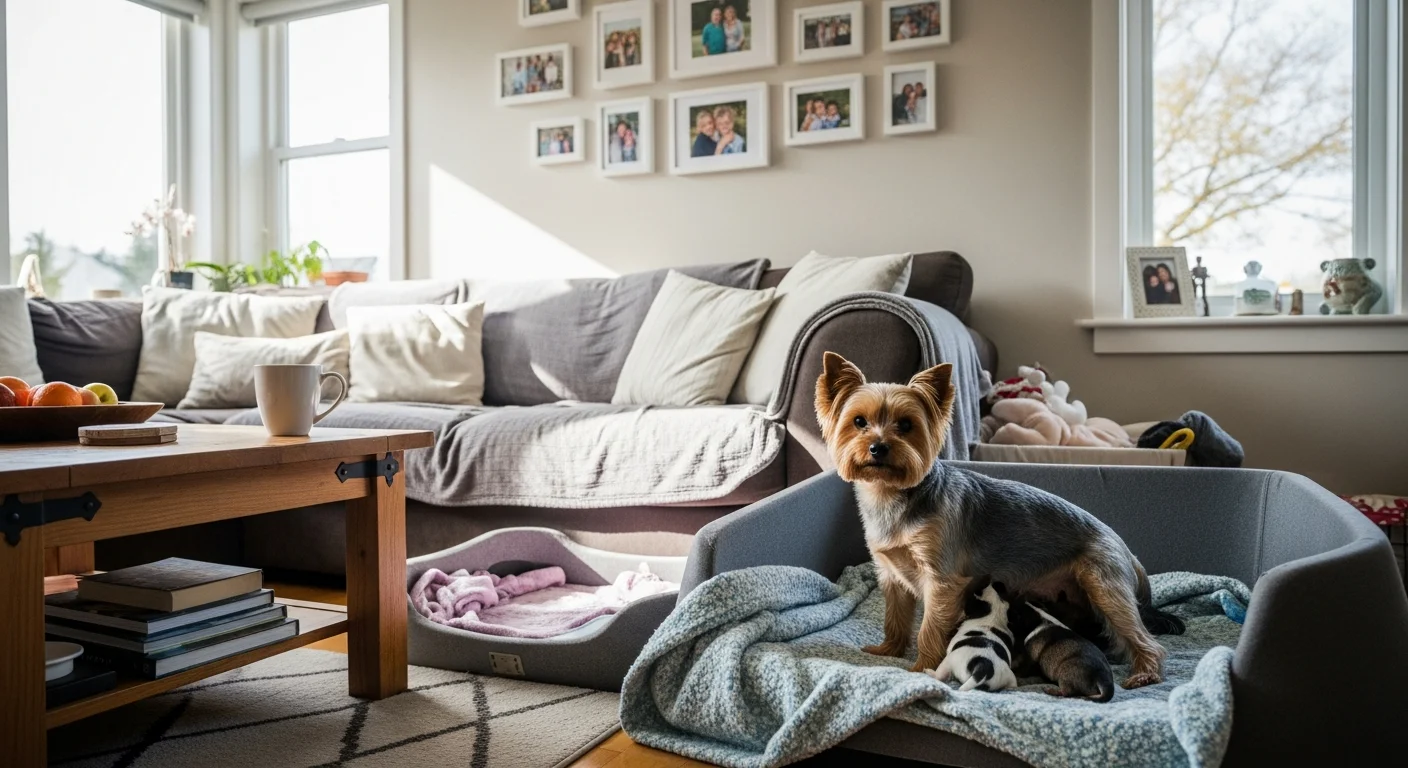 Installations intérieures de l'élevage de Yorkshire Terrier