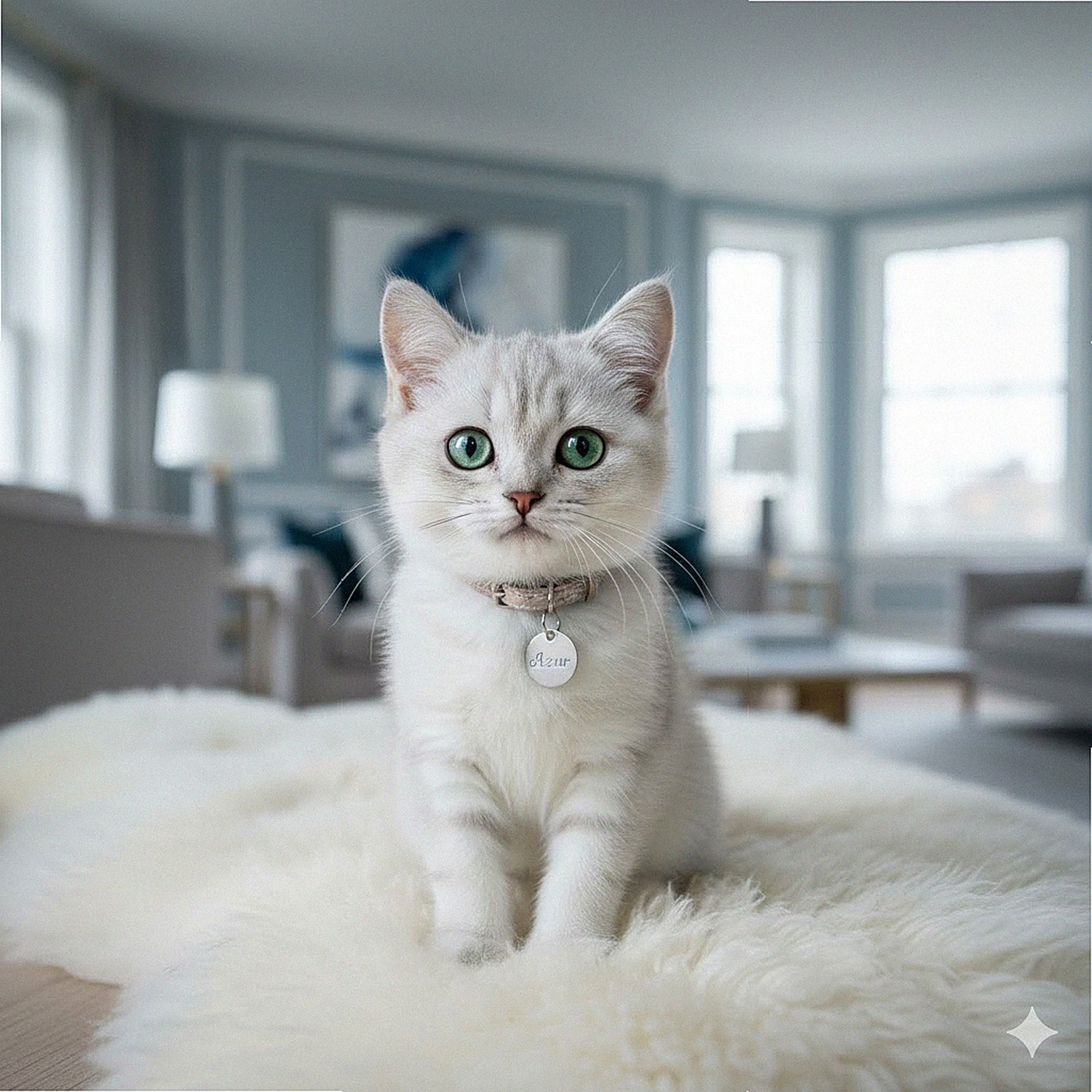 Chaton Chat Céleste mâle Azur de 3 mois aux yeux cuivrés, chatterie professionnelle LOOF